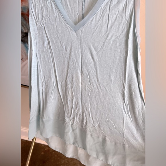 Gently used - dusty blue tank with mesh detailing - Picture 2 of 3